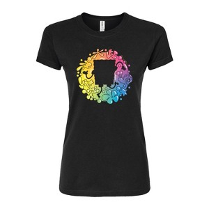 Women's - SpongeBob SquarePants - SpongeBob Silhouette Fitted Graphic T-Shirt - 1 of 4