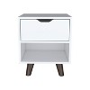 NicBex Nightstand with Drawers or Open Shelf,1pc Side Table with Wood Frame,Bedside Table for Bedroom,Living Room,White/Black - 2 of 4