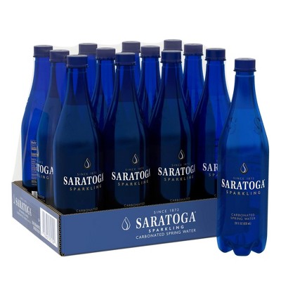 Saratoga Sparkling Natural Spring Water - 28 Fl Oz Plastic Bottle (Pack of 12)