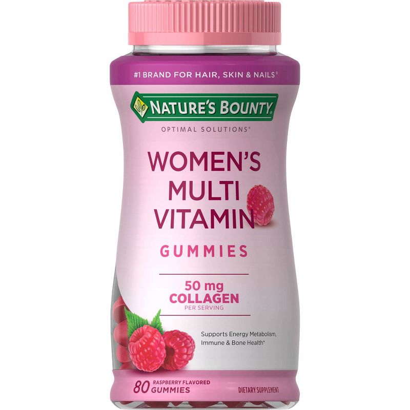 Nature&#39;s Bounty Optimal Solutions Women&#39;s Multivitamin Gummies - Raspberry - 80ct, 1 of 8