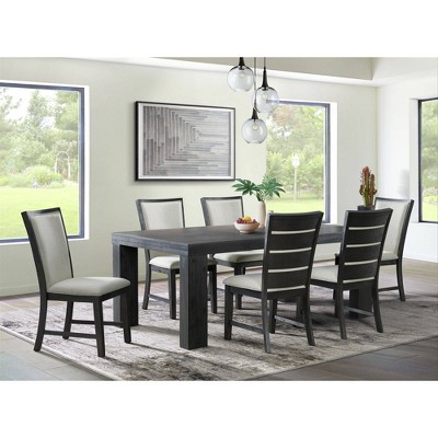 Jasper Black Wood Extendable Rectangular Dining Table