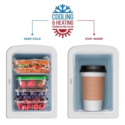 Compact Black Dry Erase Mini Fridge with Heating and Cooling