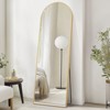 Okak 71*26IN Rect/Arched Full Length Mirror with Metal Stand, Floor Mirror with Hanging Holes, Wall Mirror for Dressing Room, Clothing Store - 2 of 4