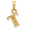Black Bow Jewelry The Chloe Mini Diamond Accent initial T Pendant in 14k Yellow Gold - 3 of 4