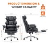 Lyngins High Back Executive Office Chair, Ergonomic Desk Chair with Retractable Footrest, Adjustable PU Leather Computer Chair with Swivel Wheels - 2 of 4
