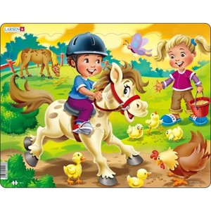 Larsen Puzzles Farm Kids with Pony Kids Jigsaw Puzzle - 16pc - 1 of 3