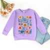 The Juniper Shop Watercolor Daisy Garden Toddler Sweatshirt - 4T - Lavender - 2 of 4