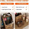 Flip Top Dog Food Storage Container, Pet Storage Cabinet with 2 Pull-Out Elevated Dog Bowls and 3 Hooks, Pet Toy Storage Organizer - 4 of 4