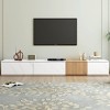 Chic Crate -​ 88" Faux Marble & Walnut TV Stand - Modular Media Console w/ 4 Drawers - Modern Living Room - Alabaster White - 2 of 4