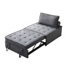 Multipurpose Faux Leather Ottoman Lazy Chair Pulling Out Sofa Bed for Bedroom-Christopher Knight Home - 2 of 4