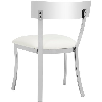 Abby 19'' White and Chrome Modern Side Chairs, Set of 2