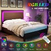 AMERLIFE Bed Frame with 47" Wood Headboard and LED Lights - 4 of 4