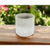 HomeRoots 6" Light Gray Geometric Cement Indoor Outdoor Round Pot Planter - 2 of 4