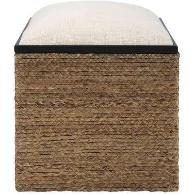 Uttermost Island Light Beige Square Storage Accent Stool
