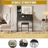 Coucheta Black Makeup Vanity Set with LED Lights - 31.5" Dressing Table with Charging Station, 4 Drawers & Stool Included - 4 of 4