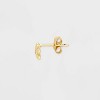 14k Gold Plated Cubic Zirconia Square Round Bezel and Flower Stud Earring Set 3pc - A New Day™ Gold - 2 of 2