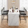 Bar Stools Set of 4, 37 Inch Barstools With Metal Legs PU Seats Chairs With Footrest Breakfast Bar Stools for Dining Room, Kitchen, Party - 3 of 4