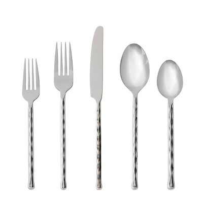 Set of 20, Forks (8 Inch) and Spoons (7.5 Inch) Silverware Set