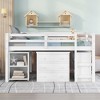Full Size Loft Bed with Cabinet, Shelves and Rolling Portable Desk - 2 of 4