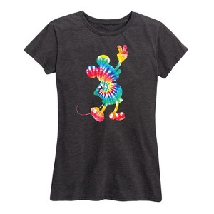 Women's - Disney - Mickey Silhouette Peace Tie Dye Short Sleeve Graphic T-Shirt - 1 of 4
