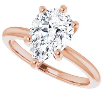 Pompeii3 3Ct Pear Moissanite Solitaire Engagement Ring 14k White Yellow or Rose Gold