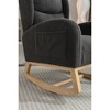 Teddy Fabric Rocking Chair with Ergonomic Back and Side Pocket - 2 of 4