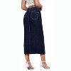 Women's Stretch Denim Maxi Skirt - Long for Office & Casual Wear Indigo - 3 of 4