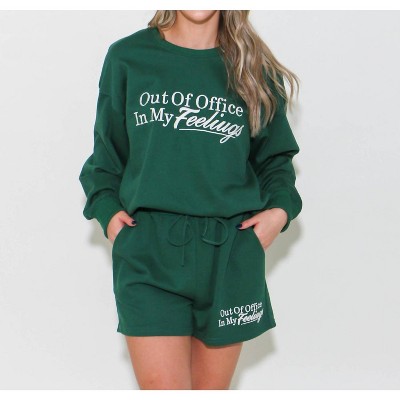 Women's Out Of The Office Round Neck Long Sleeve Sweatshirt - GILLI