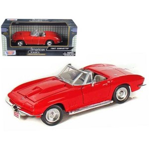 1967 Chevrolet Corvette Convertible Red 1/24 Diecast Model Car by Motormax - 1 of 3