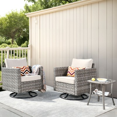 XIZZI Premium Outdoor Swivel Chair Sofa Set in 7 Colors, Modular Patio Seating with Swivel Chairs, Add-Ons Like Coffee Table and Fire Pit