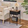 VECELO Modern X-Design Nightstand, End/Side Table with Fabric Drawer & Open Storage Shelves for Bedroom or Living Room - 4 of 4