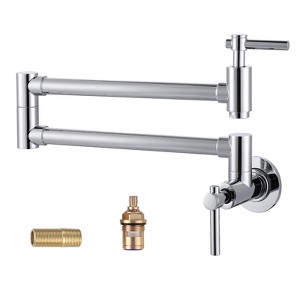 WOWOW Wall Mounted Pot Filler with Double Handles - 1 of 4