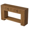 Resenkos Wood Console Table, Stylish Entryway Table, Storage-Friendly Sofa Table with Drawers, Perfect Living Room Accessory, Brown - 4 of 4