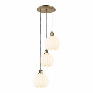White Venetian - 3 Light Cord Hung Multi Pendant In Modern Style-30.75 Inches Tall and 14.5 Inches Wide - 1 of 1