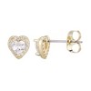 Adornia 14k Gold Plated Heart CZ Halo Stud Earrings - 3 of 4