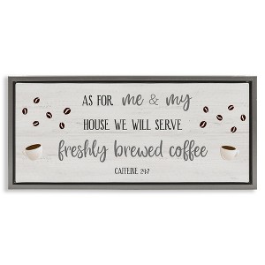 Stupell Industries Fresh Coffee 24:7 Caffeine Proverbs Floating Frame Canvas Art, Gray, 31" x 14" - 1 of 4