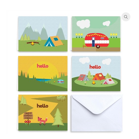 Paper Frenzy Camp Notes Hello From Camp - 25 pack with White Envelopes - image 1 of 4