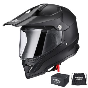 AHR H-VEN35 Dual Sport Full Face Motorcycle Helmet Motocross Offroad Bike w/ Sun Visor - 1 of 4