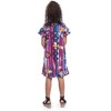 24seven Comfort Apparel Floral Girls Cold Shoulder Knee Length Dress - 3 of 4