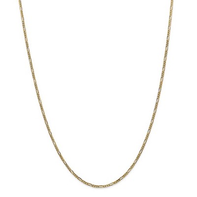 Black Bow Jewelry 1.8mm 14k Yellow Gold Flat Figaro Necklace Chain