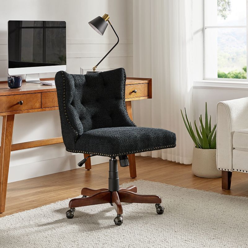 Arnd Modern Solid Wood Task Chair with Tufted Button|HULALA HOME, 3 of 9