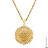 Steeltime 24" Men's 18k gold plated stainless steel and simualated diamonds round basketball pendant - 3 of 4