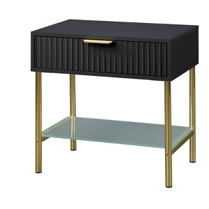 Russo Channel Front End Table with Drawer - Lifestorey - 1 of 4
