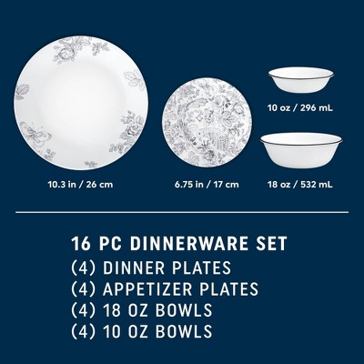 Corelle 16pc Francheska Dinnerware Set