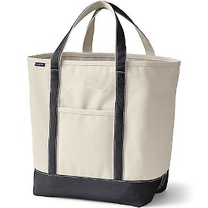 Lands' End Open Top Canvas Tote Bag - 1 of 4
