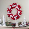 Northlight 3-Finish Shatterproof Ball Christmas Wreath - 24" - White and Red - Unlit - 2 of 3