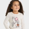 Toddler Girls' Long Sleeve Halloween Graphic T-Shirt - Cat & Jack™ Cream - 2 of 4