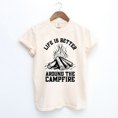 Simply Sage Market Women's Life Is Better Around The Campfire Distressed Short Sleeve Graphic Tee