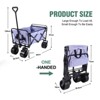 FURNIinspire Outdoor Serving Carts 220Lbs Collapsible Folding Beach Wagon Cart Wagons Carts Heavy Duty Foldable, Purple, 35.43"*23.47"*22.44" - 3 of 4