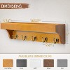 LunaLulinlk Decorative Key Holder Wall Mount with Shelf - Key Holder for Wall with 5 Sturdy Hooks for Home Decor (Light Brown, 14inch) - 4 of 4